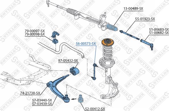 Stellox 56-00573-SX - Stiepnis / Atsaite, Stabilizators autospares.lv