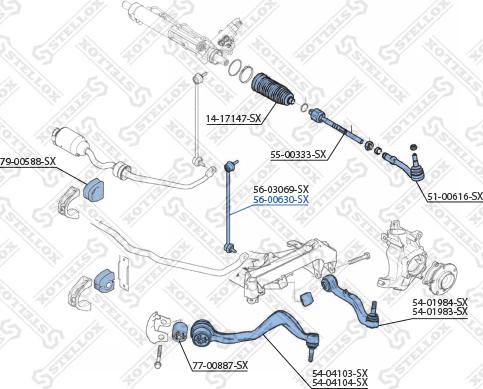 Stellox 56-00630-SX - Stiepnis / Atsaite, Stabilizators www.autospares.lv