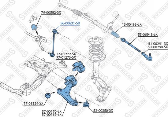 Stellox 56-00631-SX - Rod / Strut, stabiliser www.autospares.lv