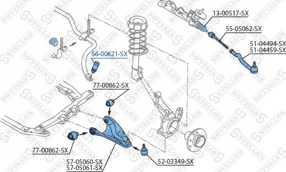 Stellox 56-00621-SX - Stiepnis / Atsaite, Stabilizators www.autospares.lv