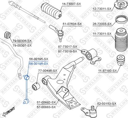 Stellox 56-00196-SX - Stiepnis / Atsaite, Stabilizators autospares.lv