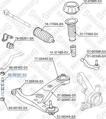 Stellox 56-00197-SX - Stiepnis / Atsaite, Stabilizators autospares.lv