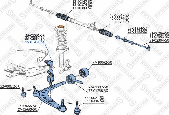 Stellox 56-01431-SX - Rod / Strut, stabiliser www.autospares.lv