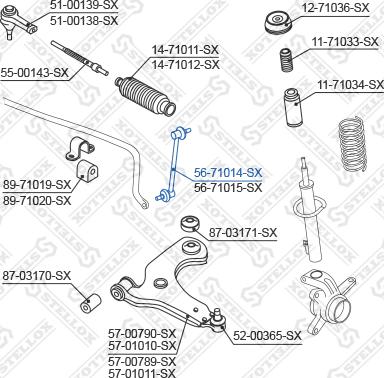 Stellox 56-71014-SX - Stiepnis / Atsaite, Stabilizators www.autospares.lv