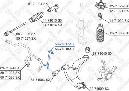 Stellox 56-71017-SX - Rod / Strut, stabiliser www.autospares.lv