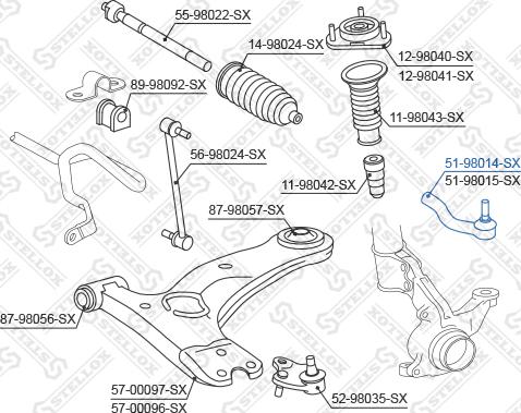 Stellox 51-98014-SX - Stūres šķērsstiepņa uzgalis www.autospares.lv