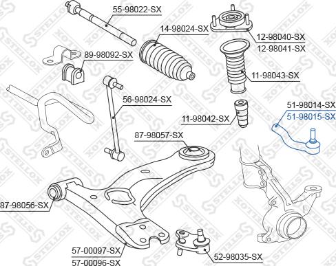 Stellox 51-98015-SX - Stūres šķērsstiepņa uzgalis www.autospares.lv