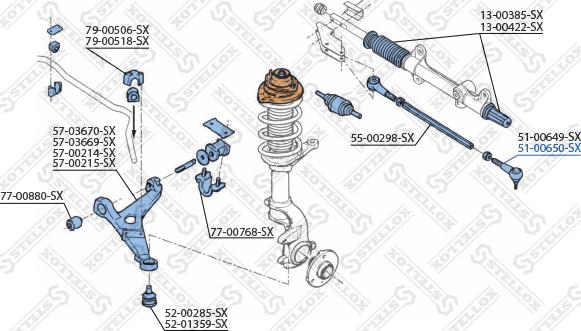 Stellox 51-00650-SX - Stūres šķērsstiepņa uzgalis www.autospares.lv