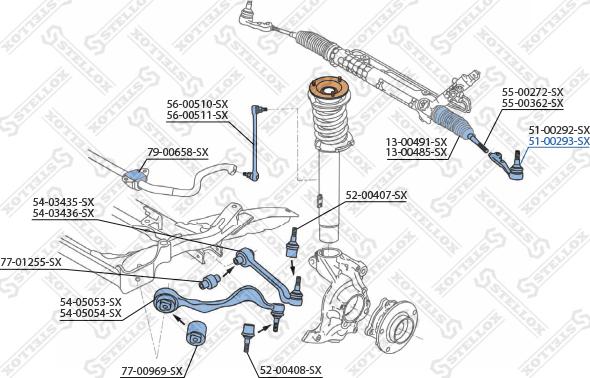 Stellox 51-00293-SX - Stūres šķērsstiepņa uzgalis www.autospares.lv