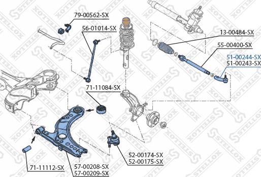 Stellox 51-00244-SX - Stūres šķērsstiepņa uzgalis autospares.lv