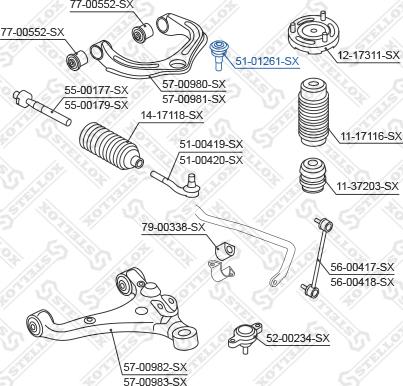 Stellox 51-01261-SX - Stūres šķērsstiepņa uzgalis www.autospares.lv