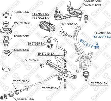 Stellox 51-37013-SX - Stūres šķērsstiepņa uzgalis www.autospares.lv