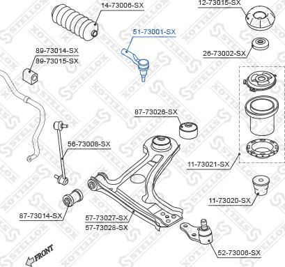 Stellox 51-73001-SX - Tie Rod End www.autospares.lv