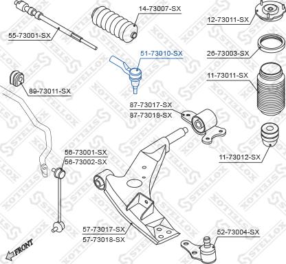 Stellox 51-73010-SX - Tie Rod End www.autospares.lv