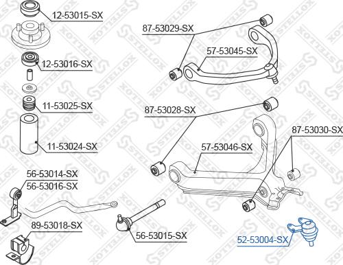 Stellox 52-53004-SX - Balst / Virzošais šarnīrs www.autospares.lv