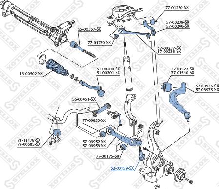 Stellox 52-00159-SX - Balst / Virzošais šarnīrs autospares.lv