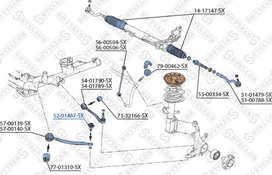 Stellox 52-01487-SX - Balst / Virzošais šarnīrs autospares.lv