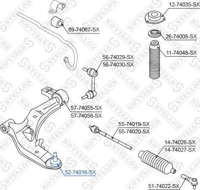 Stellox 52-74016-SX - Balst / Virzošais šarnīrs www.autospares.lv