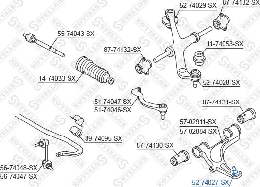 Stellox 52-74027-SX - Balst / Virzošais šarnīrs autospares.lv