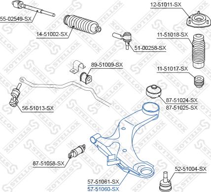 Stellox 57-51060-SX - Рычаг подвески колеса www.autospares.lv