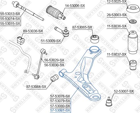 Stellox 57-53081-SX - Рычаг подвески колеса www.autospares.lv