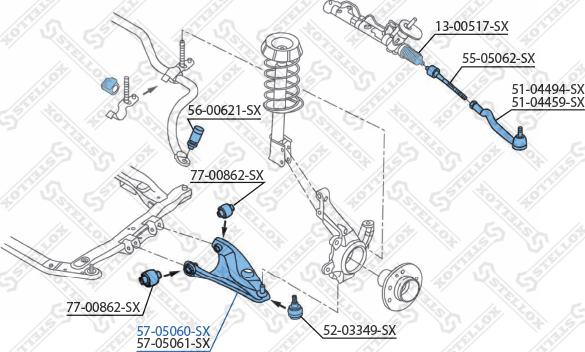 Stellox 57-05060-SX - Рычаг подвески колеса www.autospares.lv