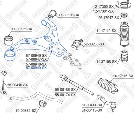 Stellox 57-00949-SX - Track Control Arm www.autospares.lv