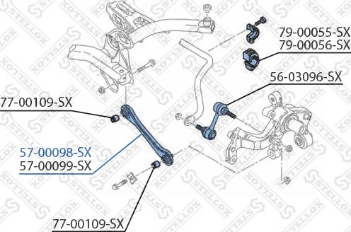 Stellox 57-00098-SX - Neatkarīgās balstiekārtas svira, Riteņa piekare autospares.lv