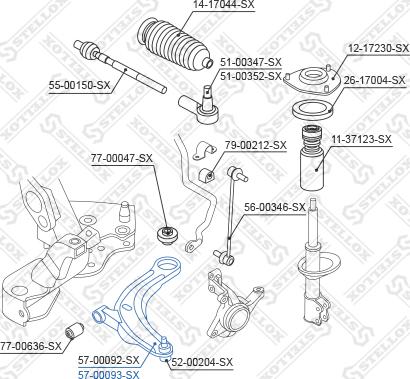 Stellox 57-00093-SX - Track Control Arm www.autospares.lv