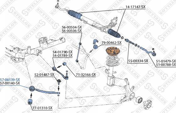 Stellox 57-00139-SX - Neatkarīgās balstiekārtas svira, Riteņa piekare www.autospares.lv