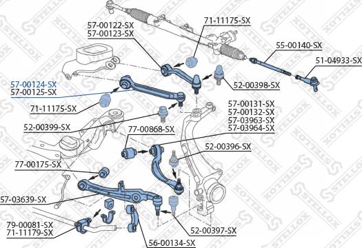 Stellox 57-00124-SX - Neatkarīgās balstiekārtas svira, Riteņa piekare autospares.lv