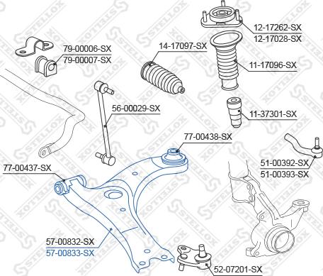 Stellox 57-00833-SX - Рычаг подвески колеса www.autospares.lv