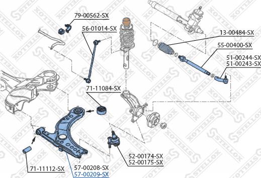 Stellox 57-00209-SX - Track Control Arm www.autospares.lv