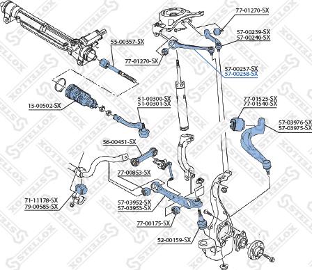 Stellox 57-00238-SX - Neatkarīgās balstiekārtas svira, Riteņa piekare www.autospares.lv