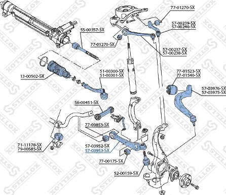 Stellox 57-03953-SX - Neatkarīgās balstiekārtas svira, Riteņa piekare www.autospares.lv