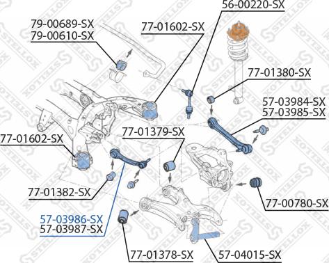 Stellox 57-03986-SX - Neatkarīgās balstiekārtas svira, Riteņa piekare autospares.lv