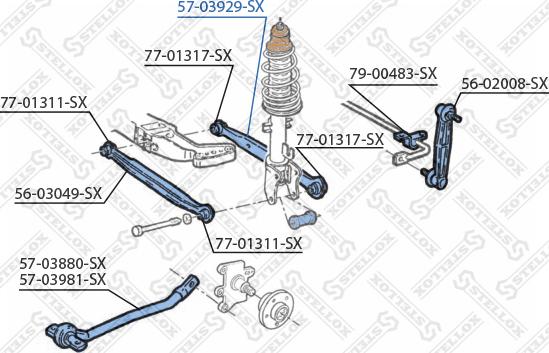 Stellox 57-03929-SX - Neatkarīgās balstiekārtas svira, Riteņa piekare www.autospares.lv