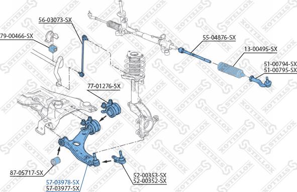 Stellox 57-03978-SX - Neatkarīgās balstiekārtas svira, Riteņa piekare www.autospares.lv