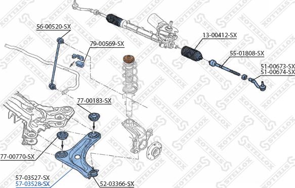 Stellox 57-03528-SX - Track Control Arm www.autospares.lv