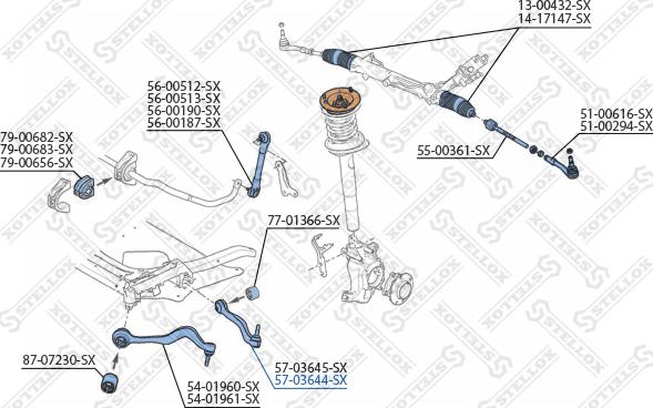 Stellox 57-03644-SX - Track Control Arm www.autospares.lv