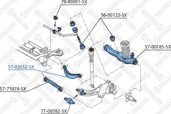 Stellox 57-03652-SX - Рычаг подвески колеса www.autospares.lv