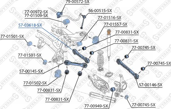 Stellox 57-03618-SX - Neatkarīgās balstiekārtas svira, Riteņa piekare autospares.lv