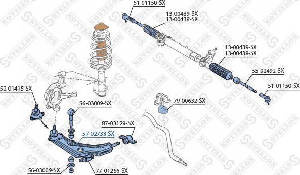 Stellox 57-02733-SX - Рычаг подвески колеса www.autospares.lv