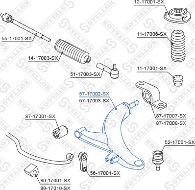 Stellox 57-17002-SX - Рычаг подвески колеса www.autospares.lv