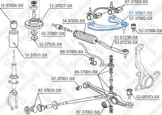 Stellox 57-37001-SX - Neatkarīgās balstiekārtas svira, Riteņa piekare autospares.lv