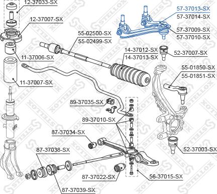 Stellox 57-37013-SX - Neatkarīgās balstiekārtas svira, Riteņa piekare www.autospares.lv