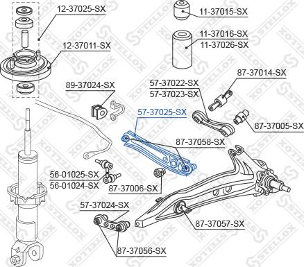 Stellox 57-37025-SX - Neatkarīgās balstiekārtas svira, Riteņa piekare www.autospares.lv