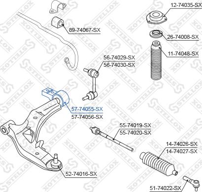 Stellox 57-74055-SX - Neatkarīgās balstiekārtas svira, Riteņa piekare www.autospares.lv