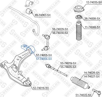 Stellox 57-74056-SX - Neatkarīgās balstiekārtas svira, Riteņa piekare www.autospares.lv