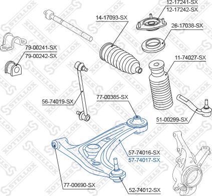 Stellox 57-74017-SX - Рычаг подвески колеса www.autospares.lv